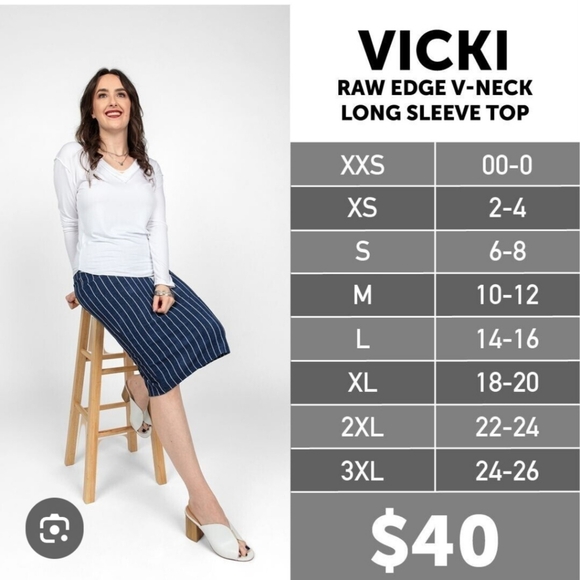 LuLaRoe NWT Vicki Long Sleeve 2X - Picture 3 of 4